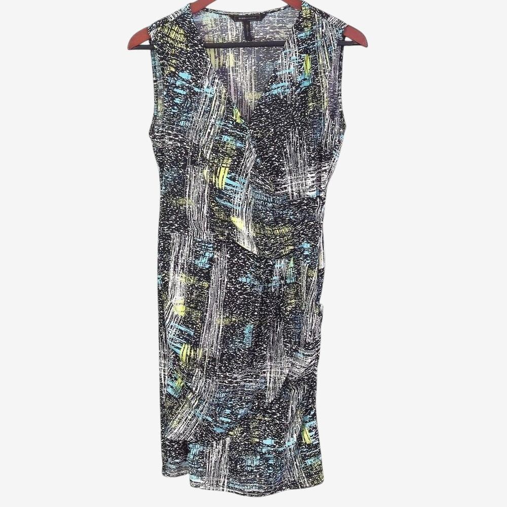 BCBGMaxAzria Abstract Bodycon Dress Black Size S Y2K Art Girl Party